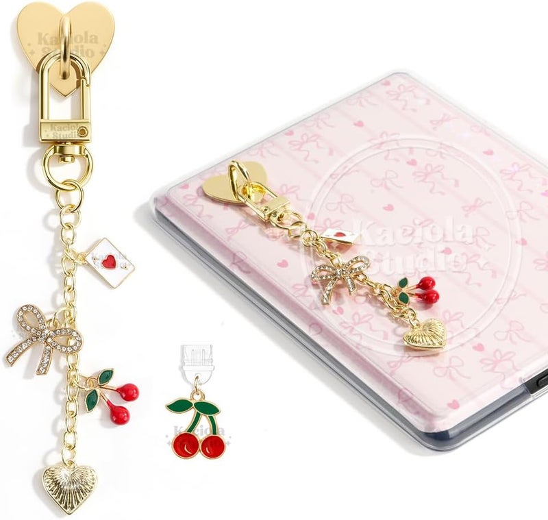 Kaciola Charm Chains for Kindle, Cute E-reader Phone Charm Bracelets Accessories Gift for Reader Booklovers Women Men, Charms Compatible for Kindle/E-Reader/Phone (A) - Image 1
